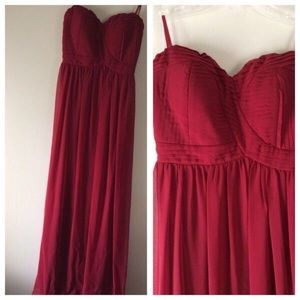 Red ball gown